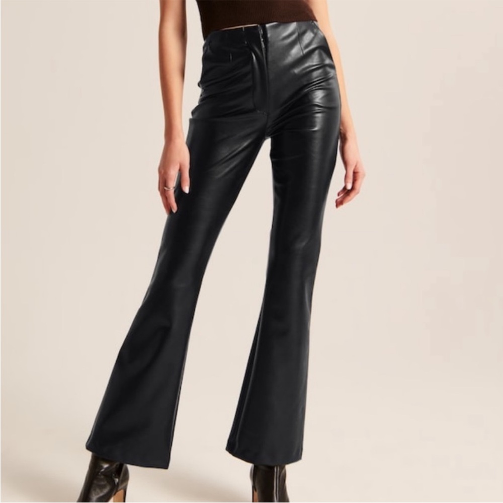 Abercrombie vegan leather flare pant